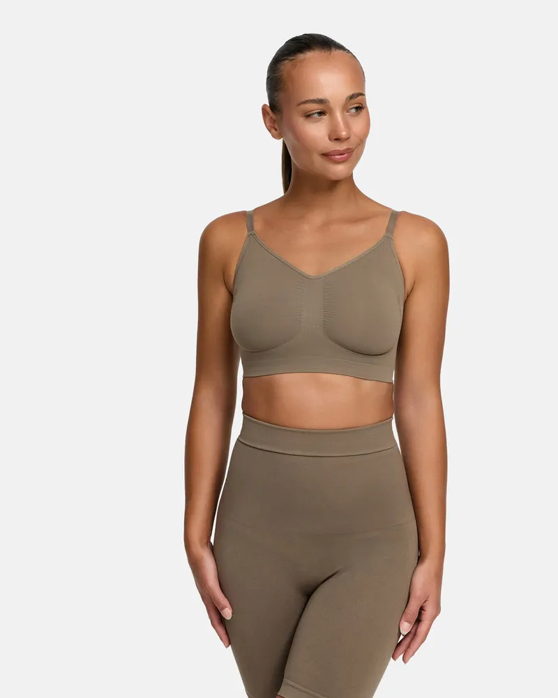 creamy fabrics High Waisted Shaping Shorts - Taupe / 5XL 