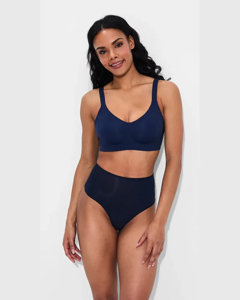 creamy fabrics Seamless Compact Push-Up BH - Navy Blue / XS 