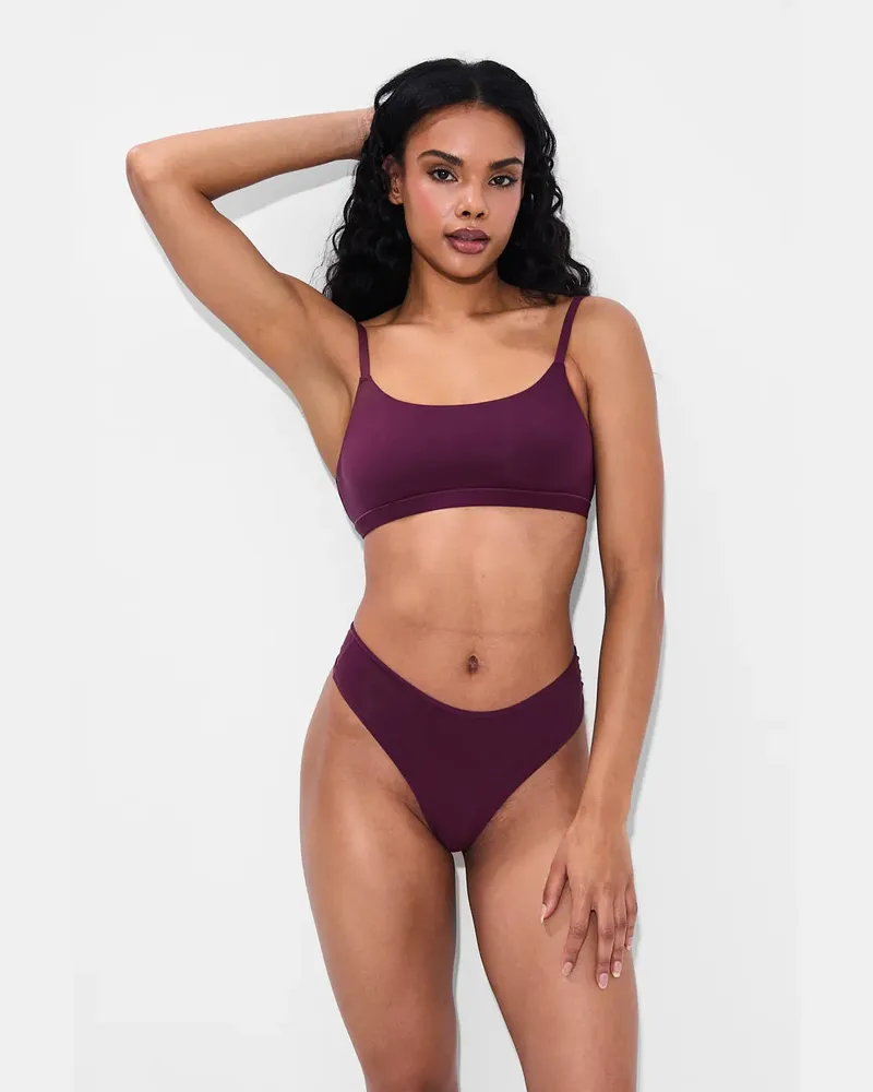 creamy fabrics Scoop Bralette - Burgundy / M 