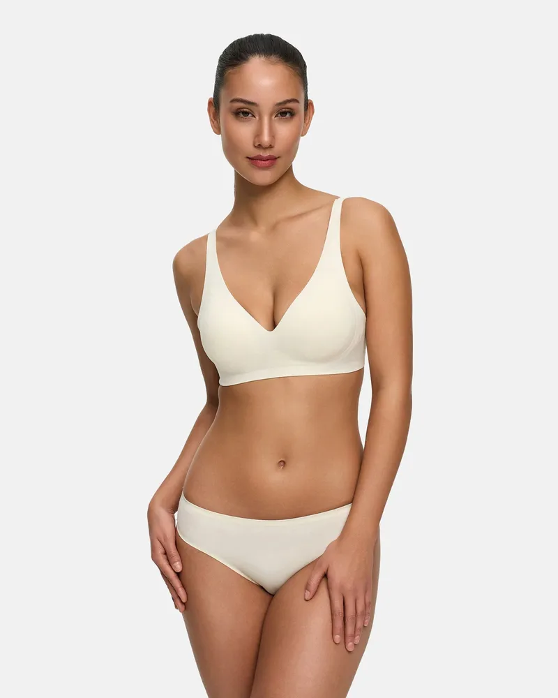 creamy fabrics Comfort Push up BH mit Spitze - Weiß / L 