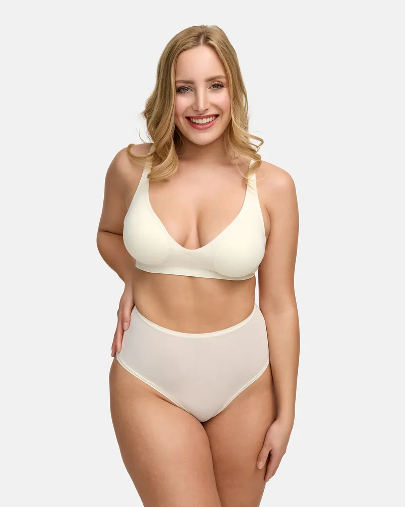 creamy fabrics High-Waist Tanga | 3er Pack - Off-White / 2XL 