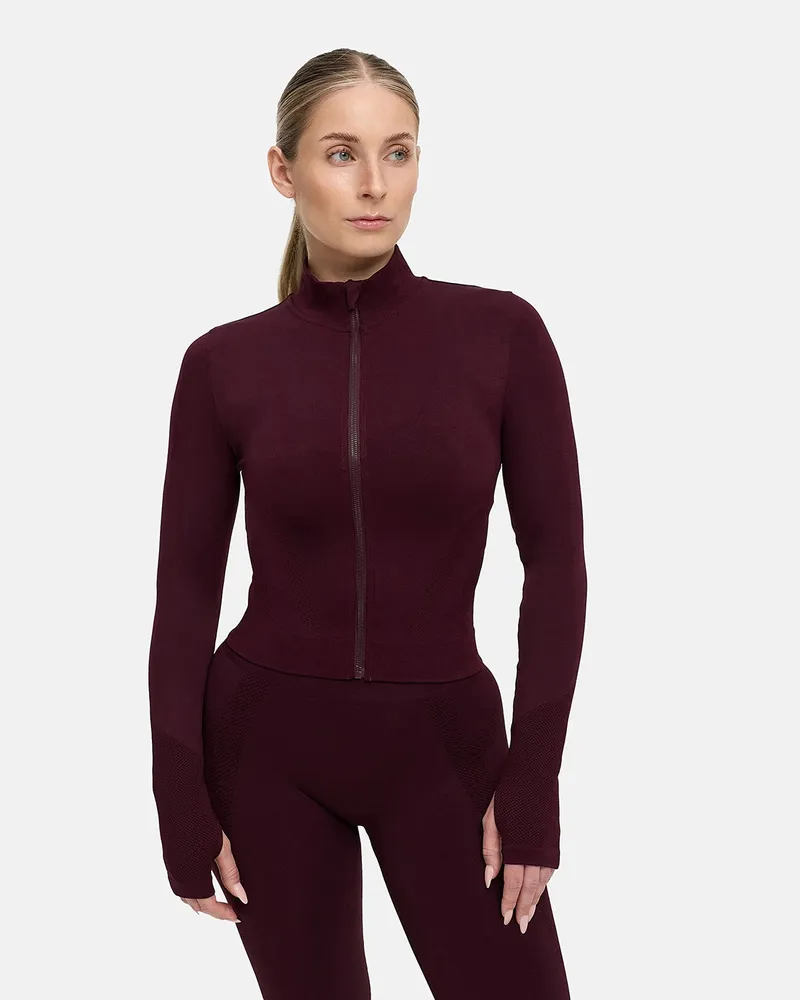 creamy fabrics Seamless Zip Jacke - Burgundy Dark / L 