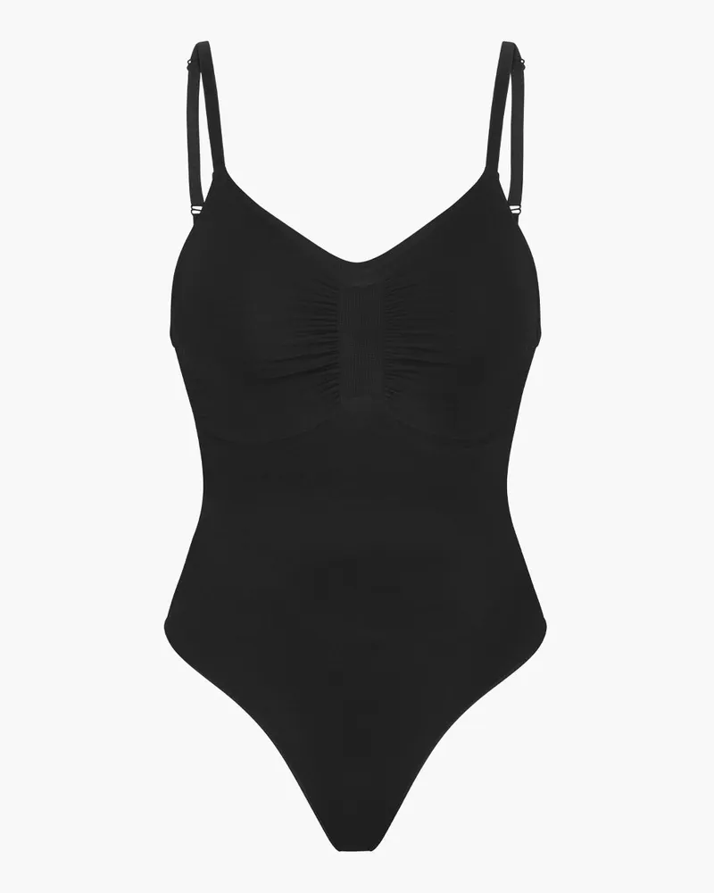 creamy fabrics Bodysuit Sculpting Shapewear mit Slip - Wine Red / XS 