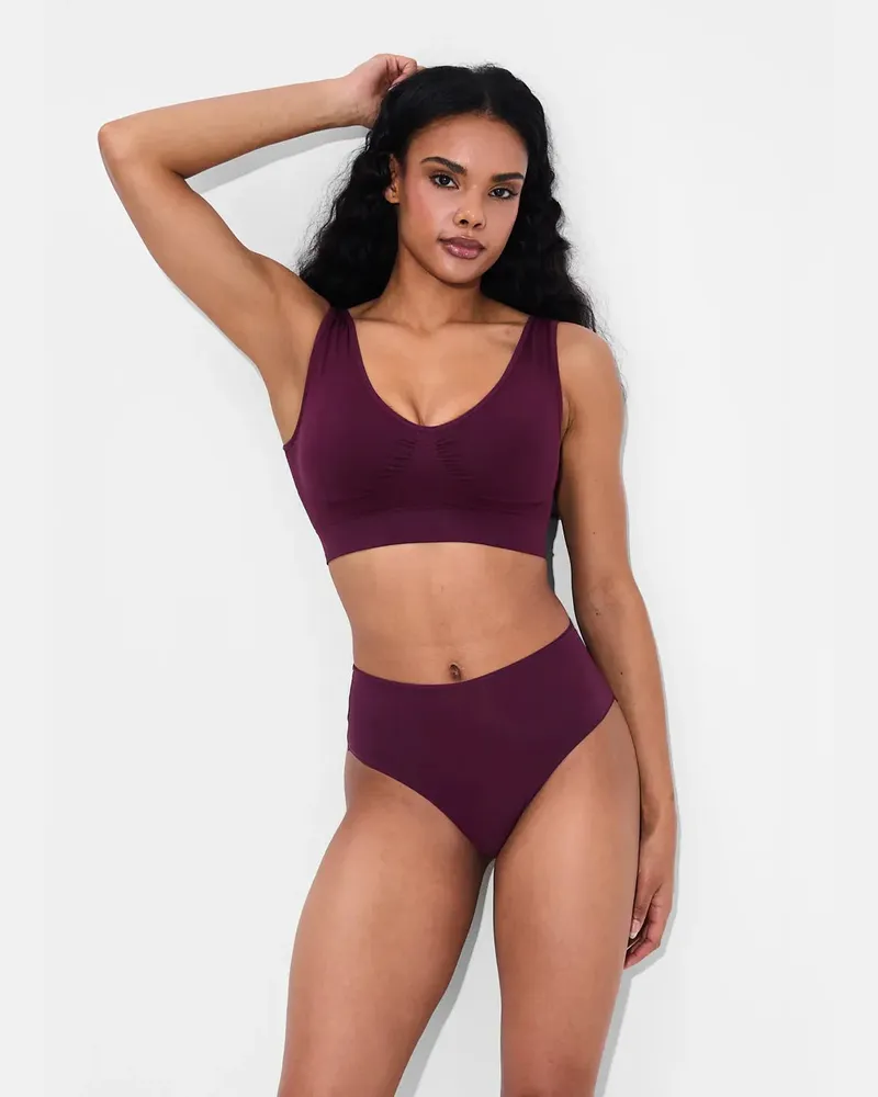 creamy fabrics High-Waist Slip | 3er Pack - Burgundy / XL 