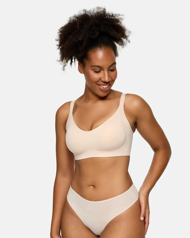 creamy fabrics Seamless Compact Push-Up BH - Sand / XL 