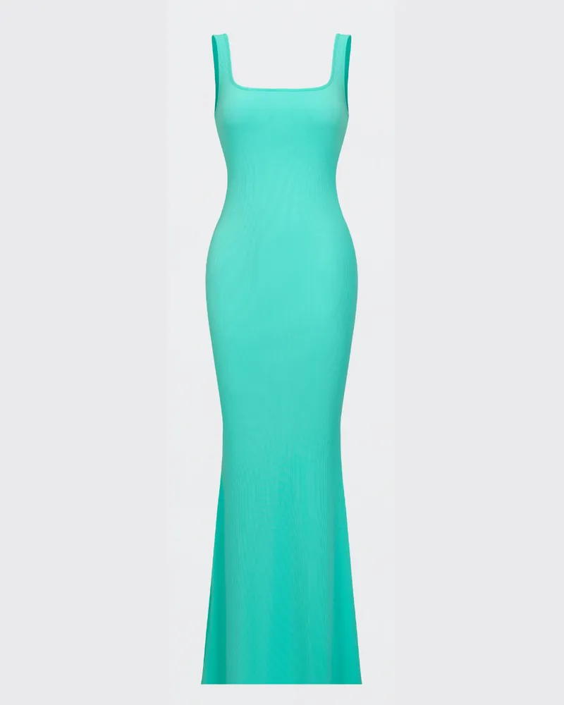 creamy fabrics Ribbed Tank Top Maxikleid - Mint / 3XL 