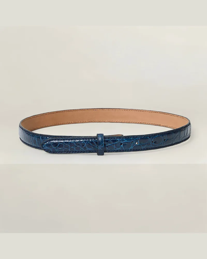 Reptile's House 25 mm Gürtel aus Flankenkrokodilleder ohne Schnalle - Jeans 