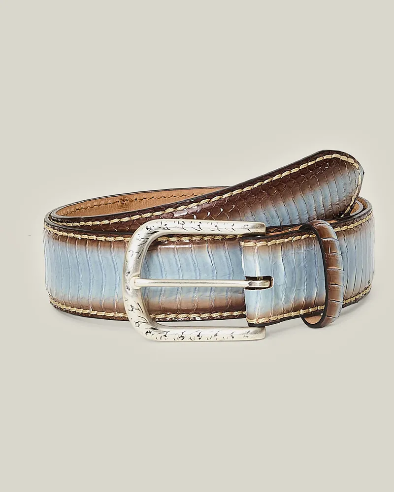 Reptile's House Scar-Schnalle und Gürtel aus Elaphe-Schlangenleder - Jeans 