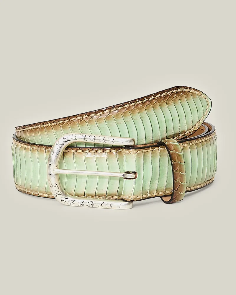 Reptile's House Scar-Schnalle und Gürtel aus Elaphe-Schlangenleder - Jeans 