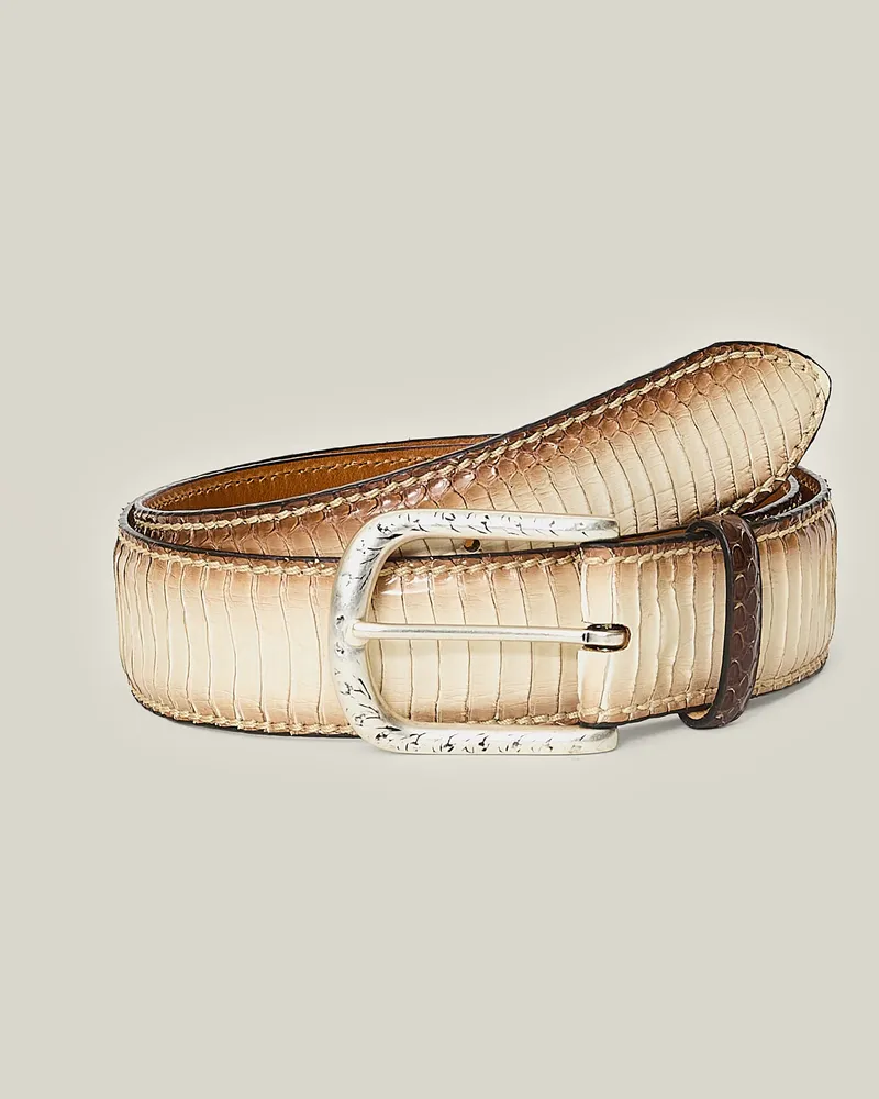 Reptile's House Scar-Schnalle und Gürtel aus Elaphe-Schlangenleder - Jeans 