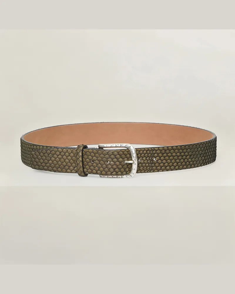 Reptile's House 40 mm Ledergürtel mit Scar schnalle und Python-Print 