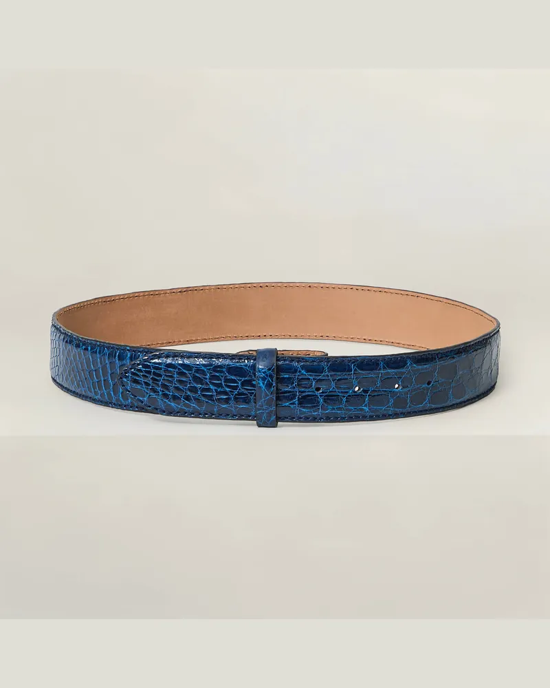 Reptile's House 40 mm Gürtel aus Flankenkrokodilleder ohne Schnalle - Jeans 