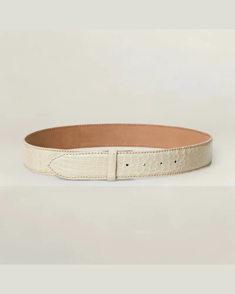 Reptile's House 40 mm Gürtel aus Flankenkrokodilleder ohne Schnalle - Jeans 