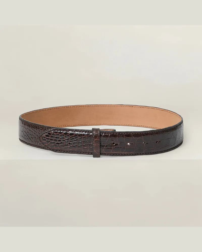 Reptile's House 40 mm Gürtel aus Flankenkrokodilleder ohne Schnalle - Jeans 