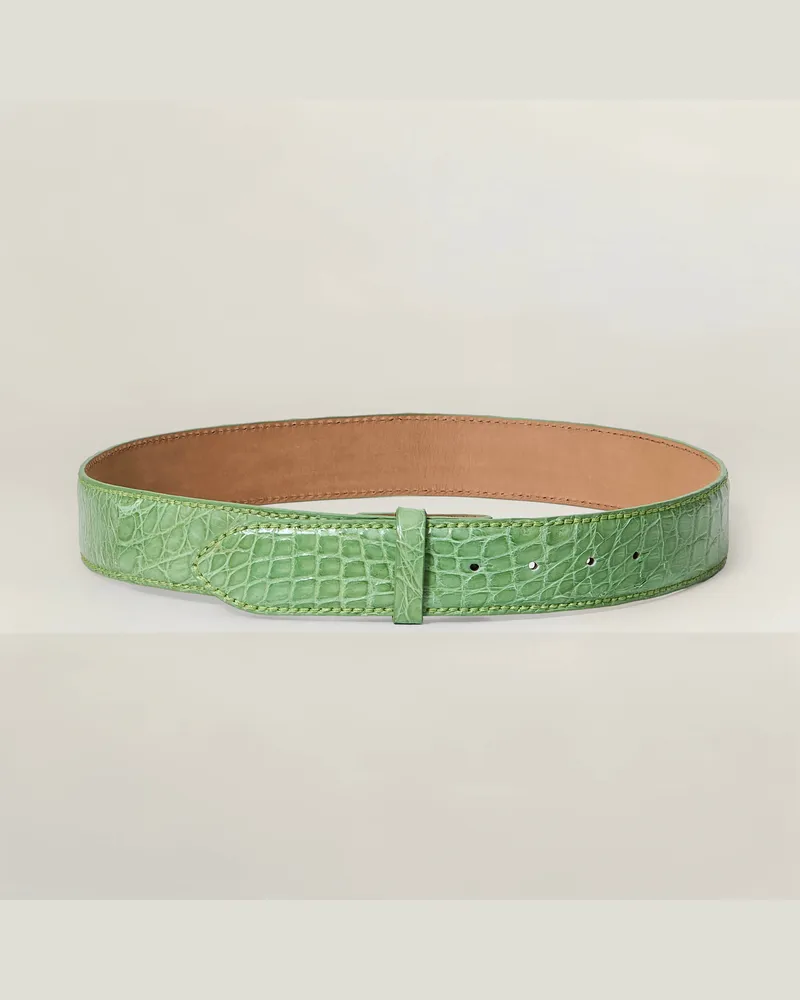 Reptile's House 40 mm Gürtel aus Flankenkrokodilleder ohne Schnalle - Jeans 