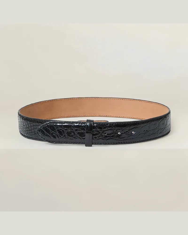 Reptile's House 40 mm Gürtel aus Flankenkrokodilleder ohne Schnalle - Jeans 