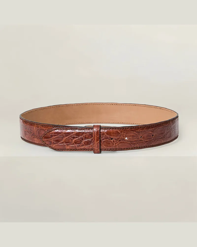 Reptile's House 40 mm Gürtel aus Flankenkrokodilleder ohne Schnalle - Jeans 