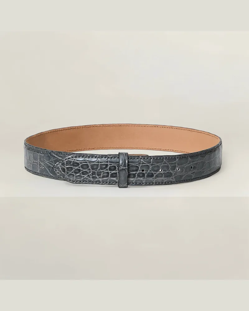 Reptile's House 40 mm Gürtel aus Flankenkrokodilleder ohne Schnalle - Jeans 