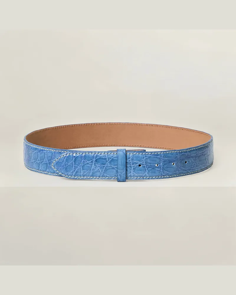 Reptile's House 40 mm Gürtel aus Flankenkrokodilleder ohne Schnalle - Jeans 