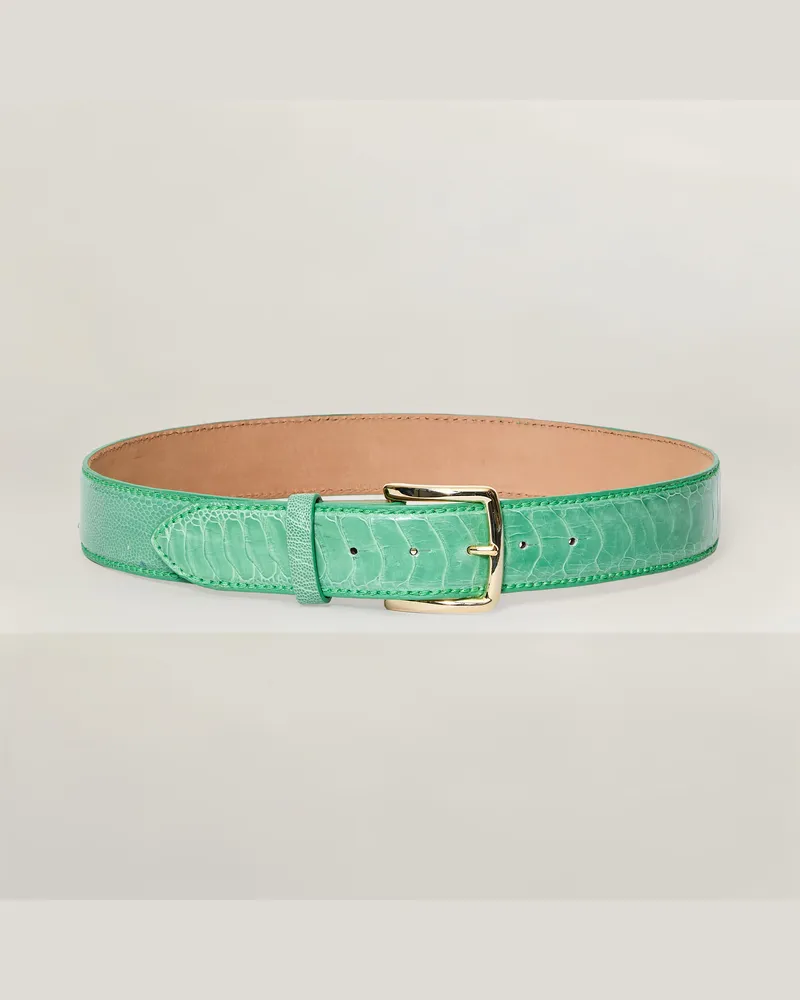 Reptile's House Altea-Schnalle Straußengürtel 40 mm - Mint, Altea Gold 