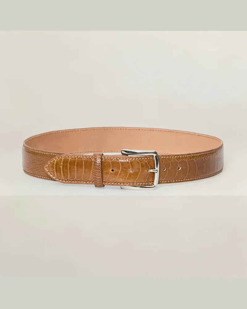 Reptile's House Altea-Schnalle Straußengürtel 40 mm - Mint, Altea Gold 