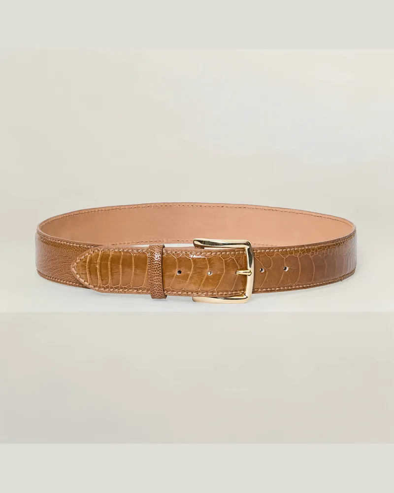 Reptile's House Altea-Schnalle Straußengürtel 40 mm - Mint, Altea Gold 