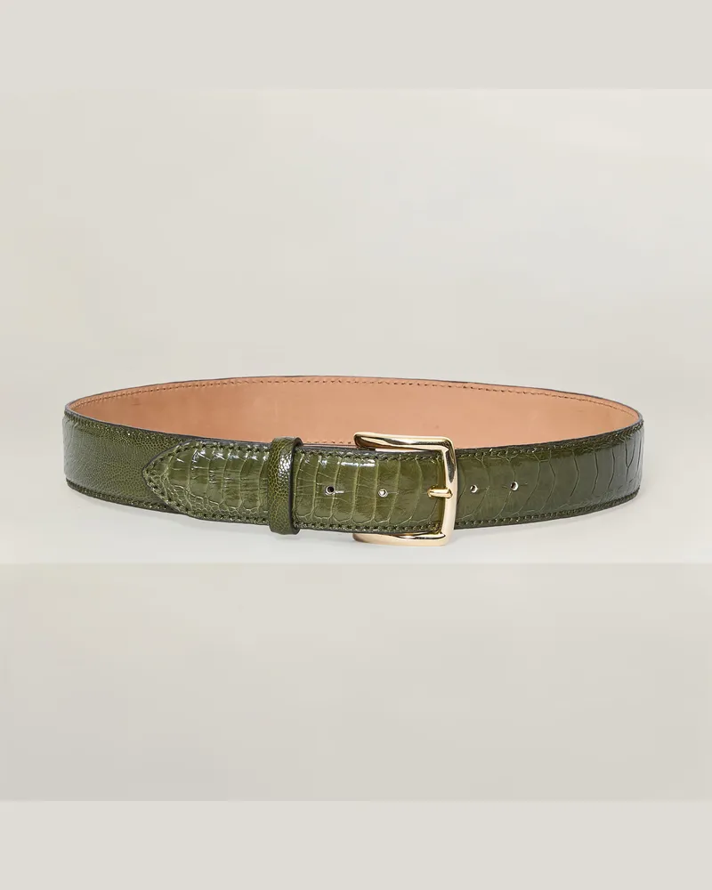 Reptile's House Altea-Schnalle Straußengürtel 40 mm - Mint, Altea Gold 