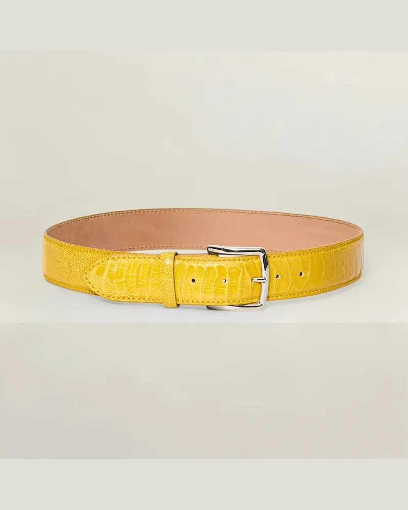 Reptile's House Altea-Schnalle Straußengürtel 40 mm - Mint, Altea Gold 