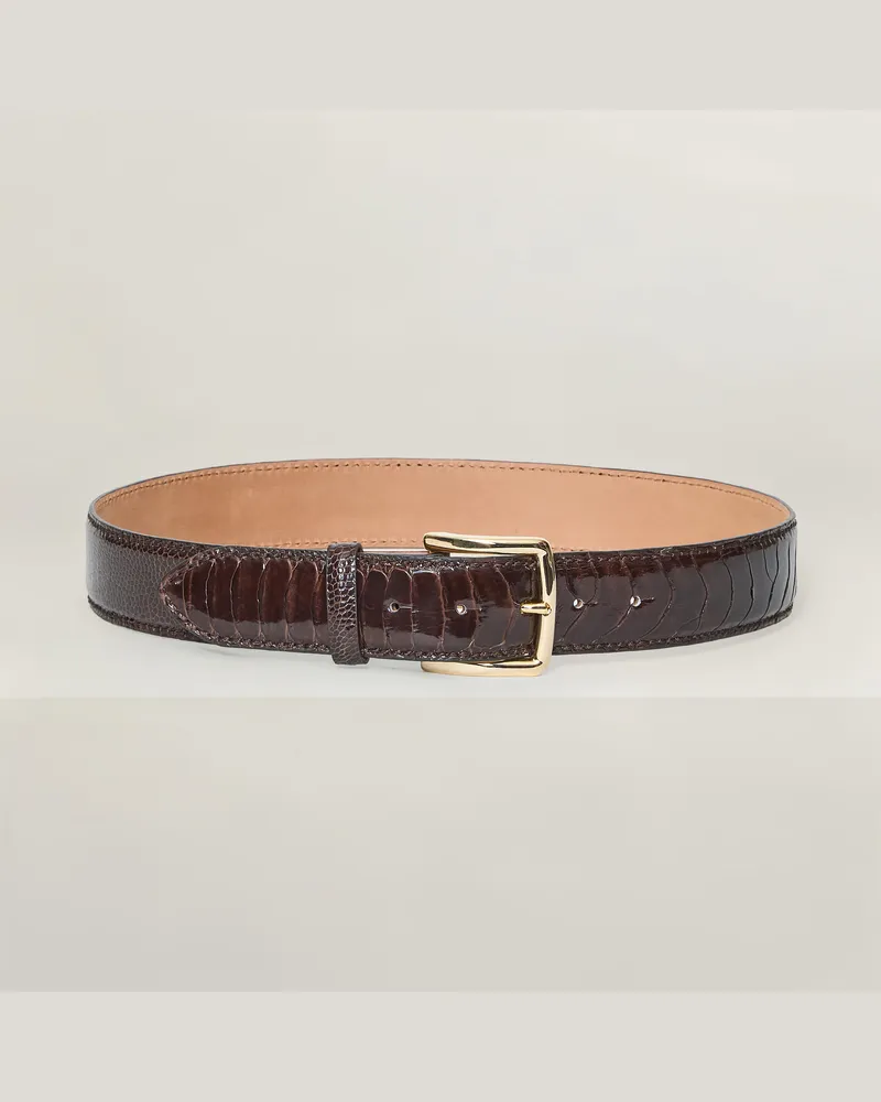 Reptile's House Altea-Schnalle Straußengürtel 40 mm - Mint, Altea Gold 
