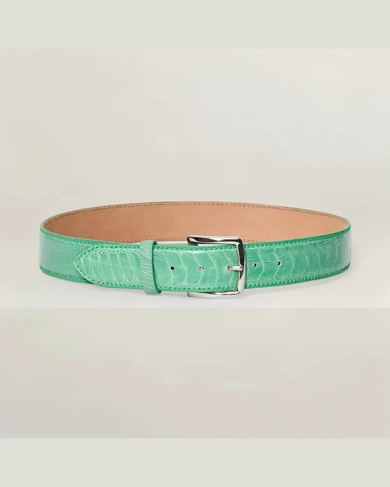 Reptile's House Altea-Schnalle Straußengürtel 40 mm - Mint, Altea Gold 