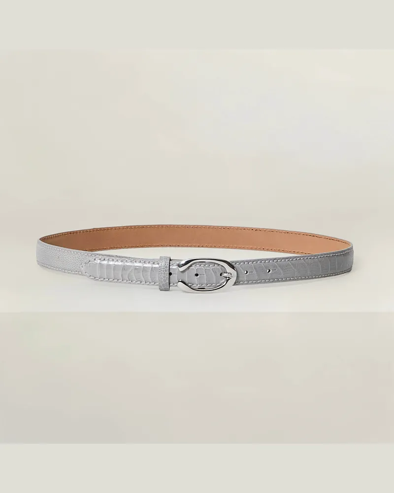 Reptile's House Callie Buckle Straußengürtel 25 mm - Perl 