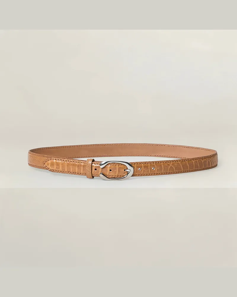Reptile's House Callie Buckle Straußengürtel 25 mm - Perl 