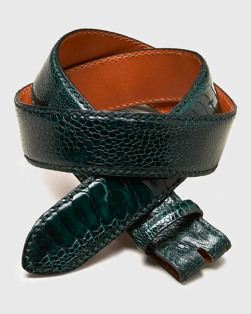 Reptile's House Reloader - Straußenleder gürtel - Grau 