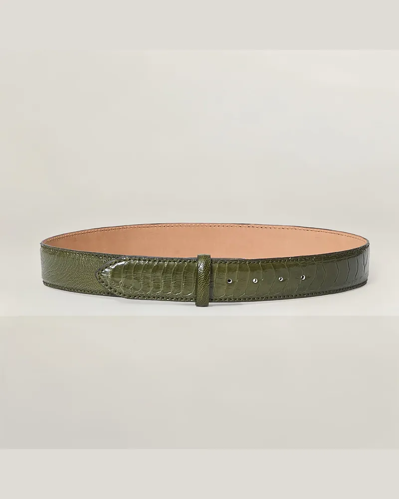 Reptile's House 40 mm Straußengürtel ohne Schnalle - Mint 