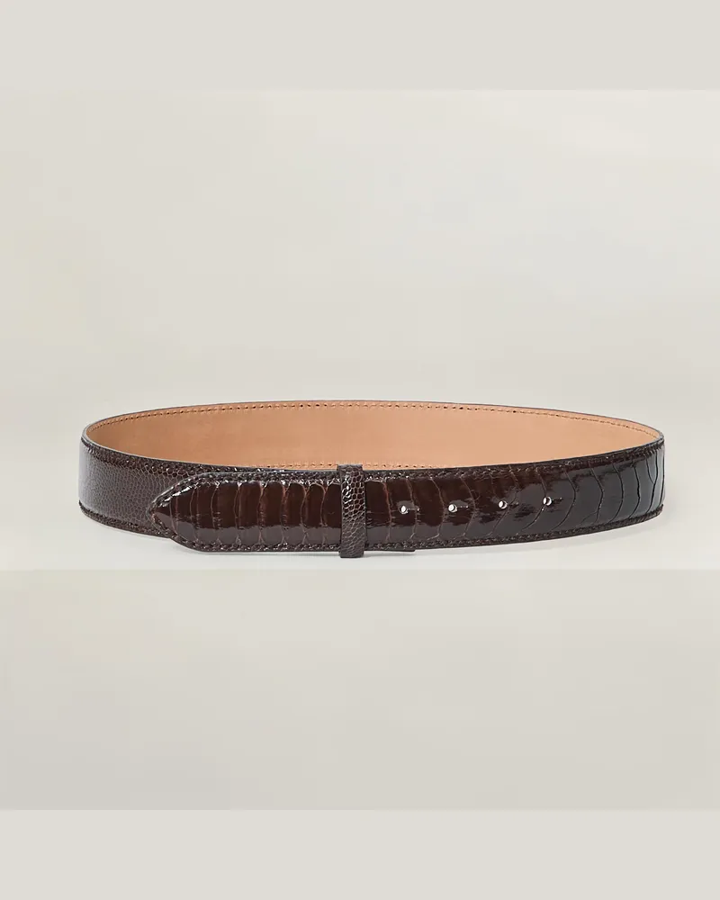 Reptile's House 40 mm Straußengürtel ohne Schnalle - Mint 