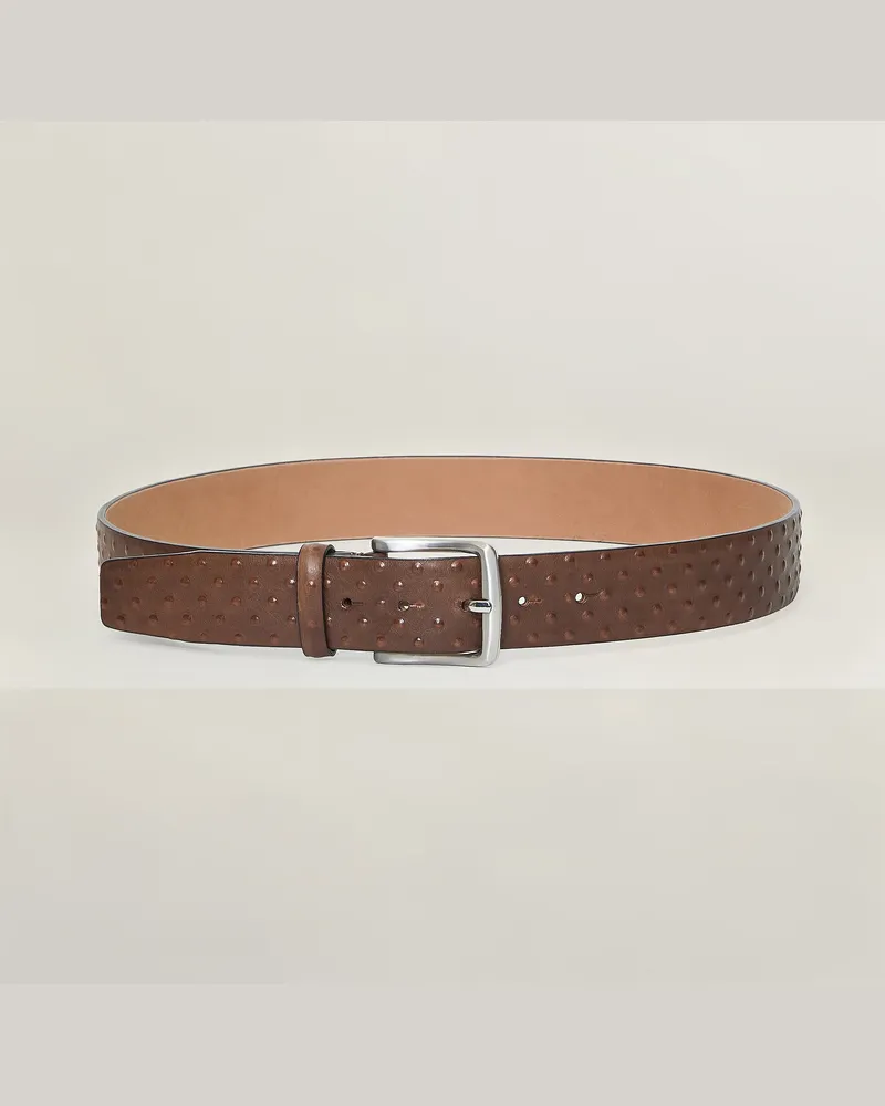 Reptile's House Sasha Schnalle und Gürtel aus Leder mit Punktrelief 40mm - Testa di Moro 