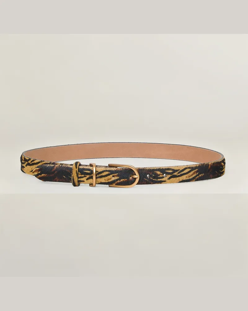 Reptile's House Étoile Schnalle und nahtloser 25-mm-Gürtel aus Ponyfell - Zebra 