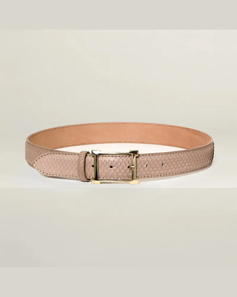 Reptile's House Soleil – Velvet Python Gürtel - Weiß 