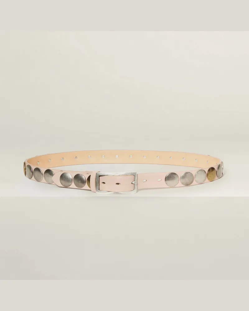 Reptile's House Touch - Ledergürtel mit Nieten - Rosa 