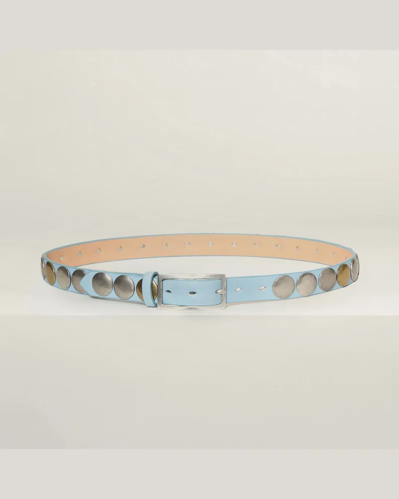Reptile's House Touch - Ledergürtel mit Nieten - Rosa 