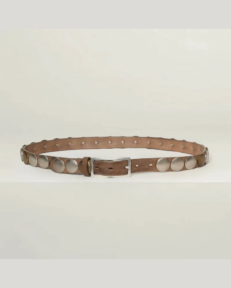 Reptile's House Touch - Ledergürtel mit Nieten - Rosa 