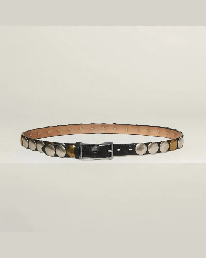 Reptile's House Touch - Ledergürtel mit Nieten - Rosa 