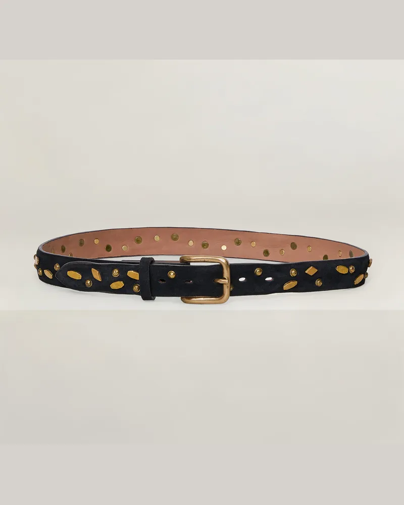 Reptile's House Nusa-Schnalle und Wildledergürtel mit Nieten 30mm - Jeans 