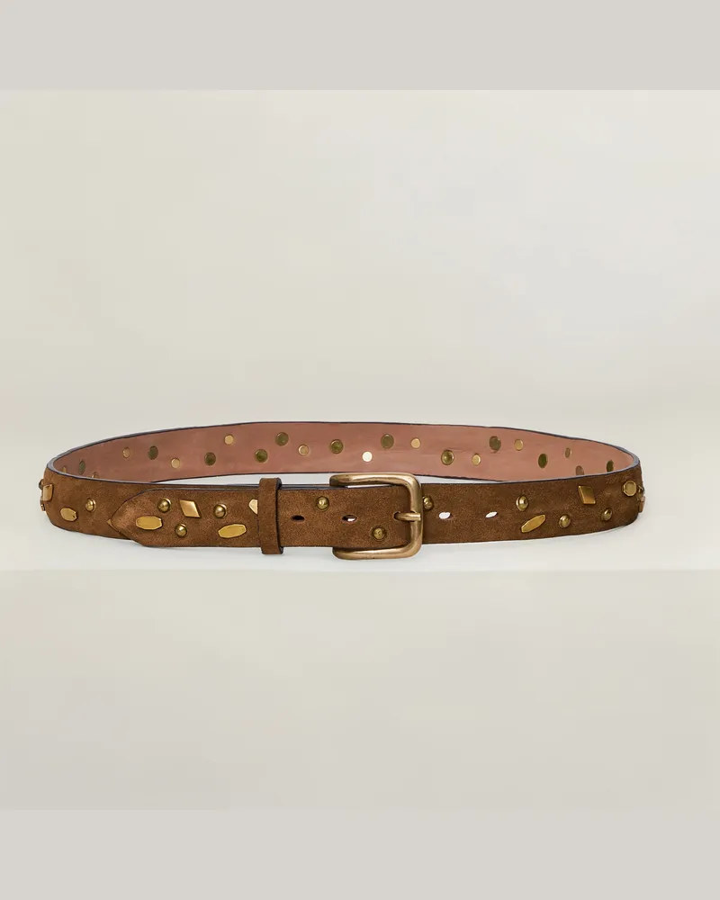 Reptile's House Nusa-Schnalle und Wildledergürtel mit Nieten 30mm - Jeans 
