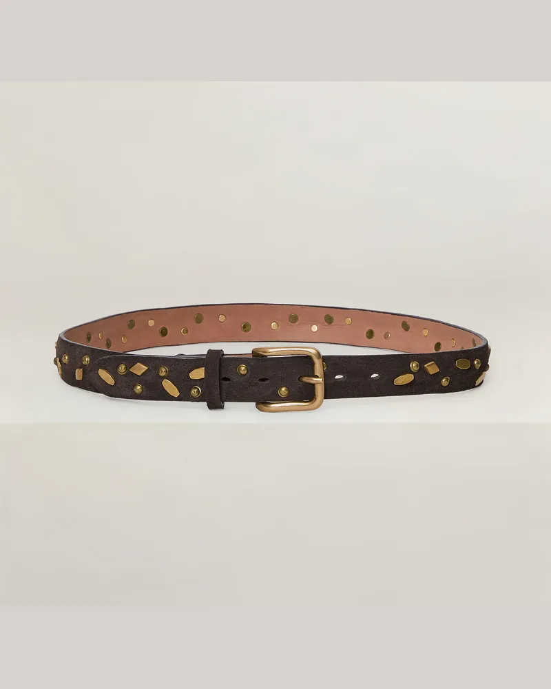 Reptile's House Nusa-Schnalle und Wildledergürtel mit Nieten 30mm - Jeans 