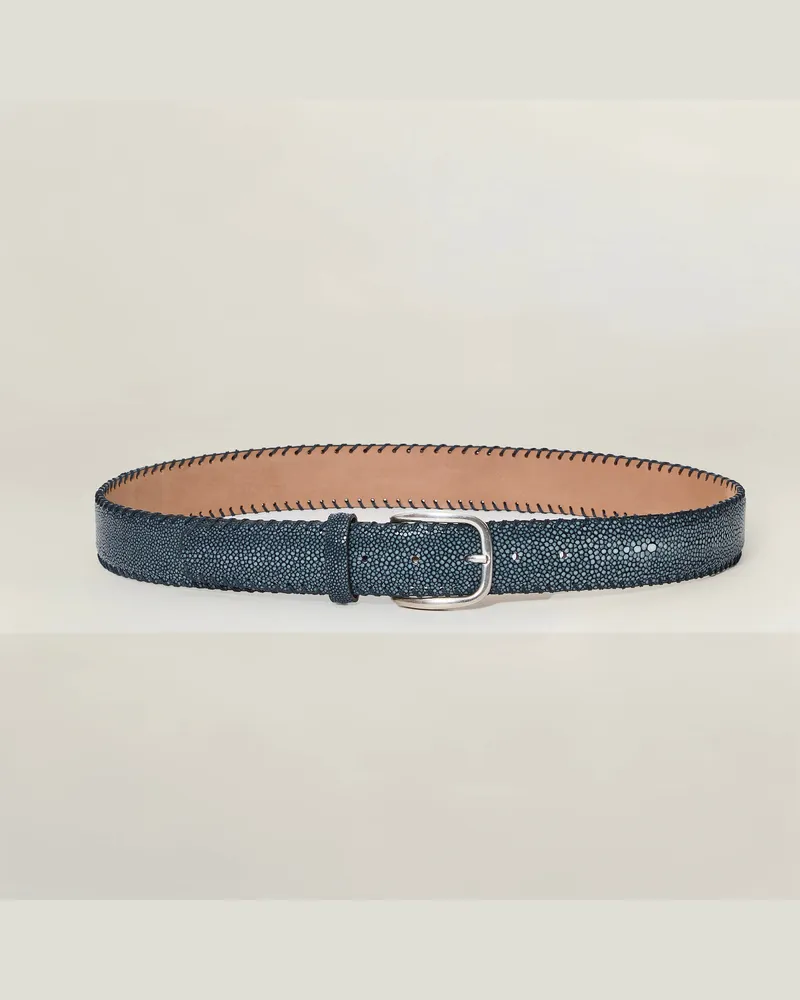 Reptile's House Arno-Schnalle und Gürtel aus Rochenleder 35 mm - Jeans 