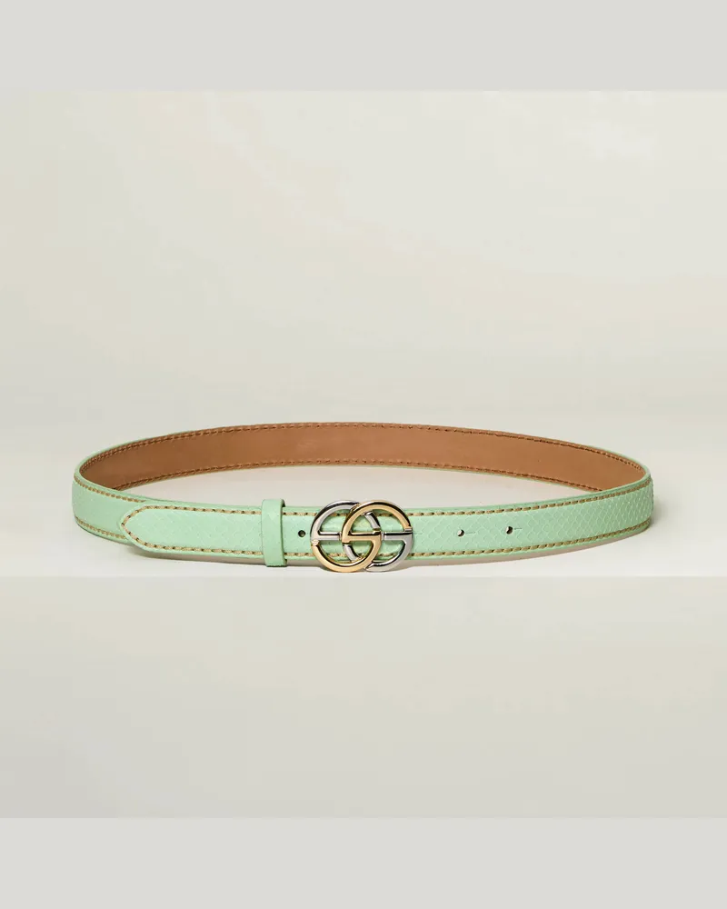 Reptile's House Gemini - Velvet python gürtel - Mint 