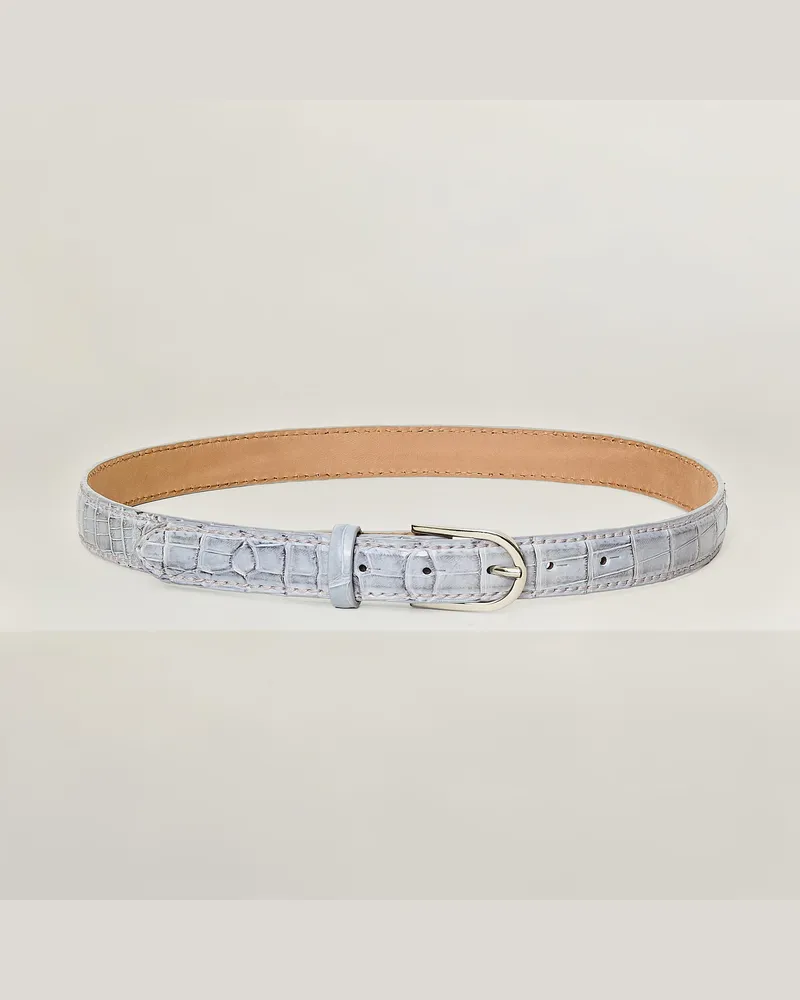 Reptile's House Étoile-Schnalle und Croco-Schwanzgürtel 25 mm - Jeans 