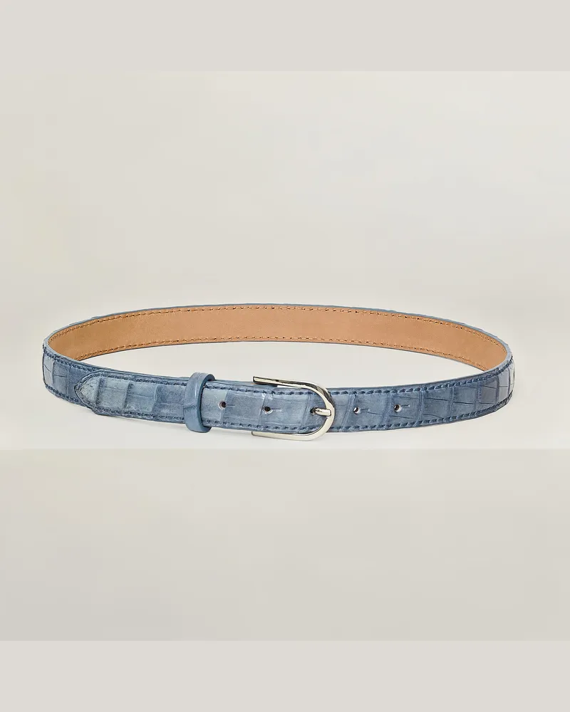 Reptile's House Étoile-Schnalle und Croco-Schwanzgürtel 25 mm - Jeans 