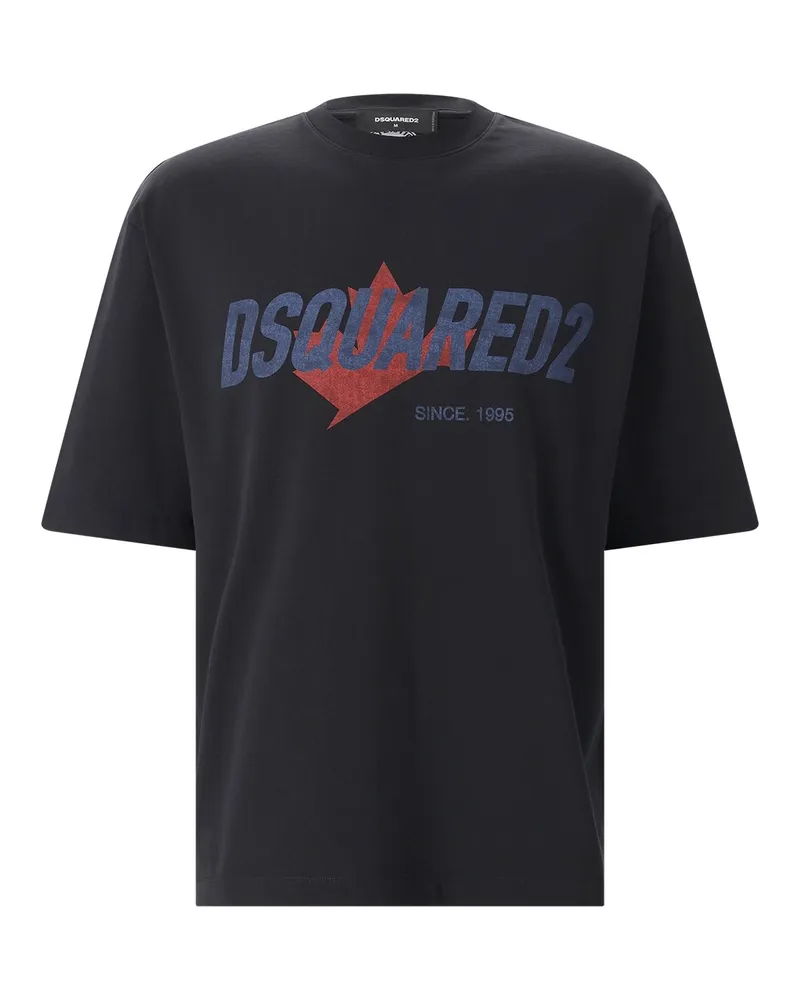Dsquared2 T-Shirt Rider aus Baumwolle Schwarz